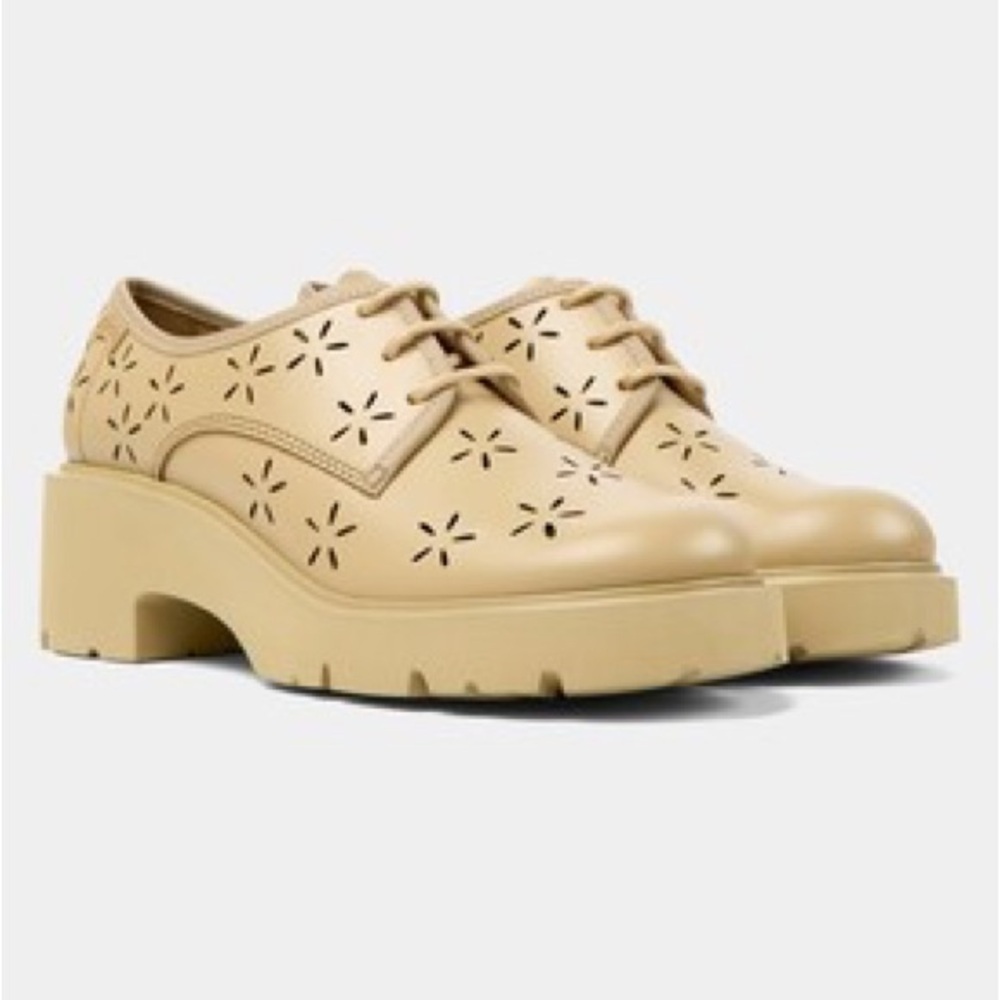 Camper Milah Lace-Up Beige Shoes